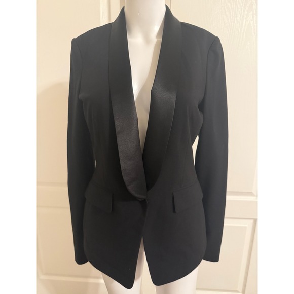 BCBGMaxAzria Jackets & Blazers - BCBGMAXAZRIA Black Tuxedo Blazer Shawl Collar Satin Lapel Women XS